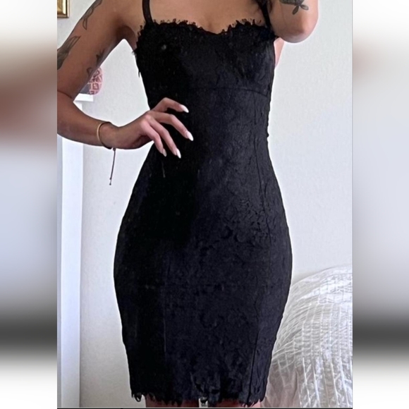 Ted Baker Black lace dress TB size 0 - Picture 7 of 9